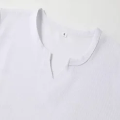 Best OUKU Men's Waffle Shirt T Shirt Tee Top Long Sleeve Shirt Long Sleeve V Neck Spring & Fall Plain Fashion Designer Basic Vacation Street Going out Black White Orange Top Tee for Men