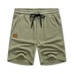 Online OUKU Men's Waffle Shorts Sweat Shorts Shorts Bermuda shorts Drawstring Elastic Waist Plain Comfort Breathable Short Outdoor Daily Running Sports Fashion Black White Micro-elastic
