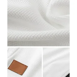 Online OUKU Men's Waffle Shorts Sweat Shorts Shorts Bermuda shorts Drawstring Elastic Waist Plain Comfort Breathable Short Outdoor Daily Running Sports Fashion Black White Micro-elastic
