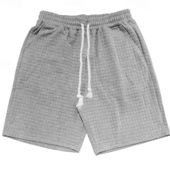 Sale OUKU Men's Waffle Shorts Sweat Shorts Bermuda shorts Pocket Drawstring Elastic Waist Plain Comfort Sports Short Outdoor Yoga Daily Casual Athleisure Black White Micro-elastic
