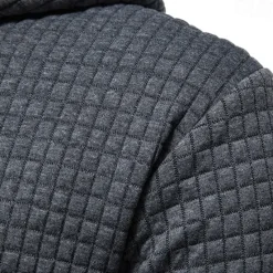 New OUKU Men's Waffle Sweatshirt Pullover Black White Yellow Light Grey Dark Gray Hooded Plain Pocket Work Sports & Outdoor Casual Active Vintage Cool Spring Fall Clothing Apparel Hoodies Sweatshirts