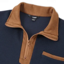 Discount OUKU Men's Waffle Sweatshirt Zip Up Sweatshirt Pullover Black Navy Blue Half Zip Plain Pocket Work Sports & Outdoor Casual Polyester Active Vintage Cool Spring Fall Clothing Apparel Hoodies Sweatshirts