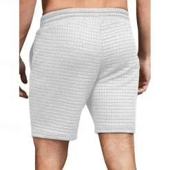 OUKU Men's Waffle Waffle Shorts Sweat Shorts Basketball Shorts Pocket Drawstring Elastic Waist Plain Comfort Quick Dry Short Holiday Beach Weekend Fashion Casual ArmyGreen Black Micro-elastic