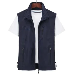 Discount OUKU Men's Waterproof Fishing Vest Hiking Vest Sleeveless Outerwear Jacket Zip Top Outdoor Windproof Ultra Light (UL) Quick Dry Autumn / Fall Spring Back Venting Design Chinlon Solid Color Red Army Green