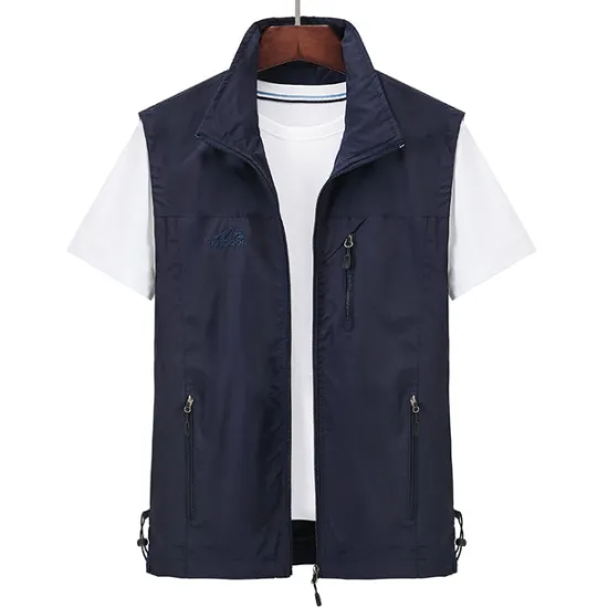 Discount OUKU Men's Waterproof Fishing Vest Hiking Vest Sleeveless Outerwear Jacket Zip Top Outdoor Windproof Ultra Light (UL) Quick Dry Autumn / Fall Spring Back Venting Design Chinlon Solid Color Red Army Green
