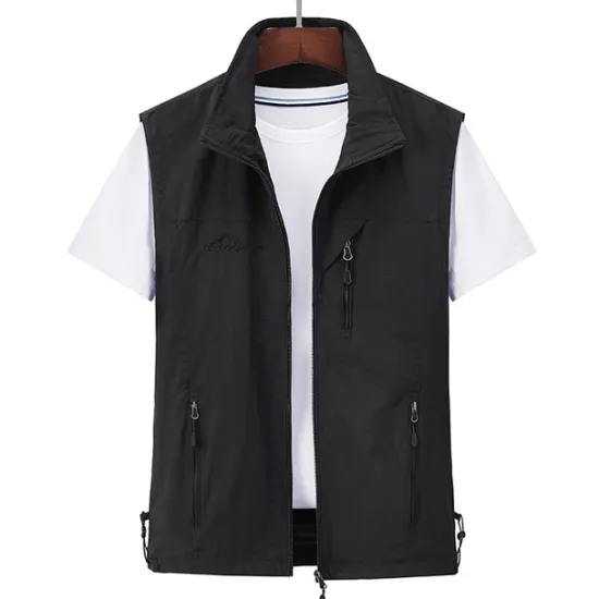 Discount OUKU Men's Waterproof Fishing Vest Hiking Vest Sleeveless Outerwear Jacket Zip Top Outdoor Windproof Ultra Light (UL) Quick Dry Autumn / Fall Spring Back Venting Design Chinlon Solid Color Red Army Green