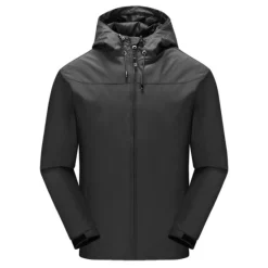 OUKU Men's Waterproof Hiking Jacket Gorpcore Hooded Jacket Windbreaker Raincoat Outdoor Rain Jacket Windproof Quick Dry Lightweight Jacket Outerwear Trench Coat Top Full Zip Fishing