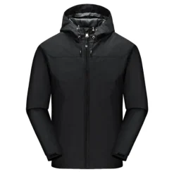 OUKU Men's Waterproof Hiking Jacket Gorpcore Hooded Jacket Windbreaker Raincoat Outdoor Rain Jacket Windproof Quick Dry Lightweight Jacket Outerwear Trench Coat Top Full Zip Fishing