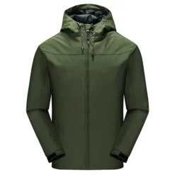 OUKU Men's Waterproof Hiking Jacket Gorpcore Hooded Jacket Windbreaker Raincoat Outdoor Rain Jacket Windproof Quick Dry Lightweight Jacket Outerwear Trench Coat Top Full Zip Fishing