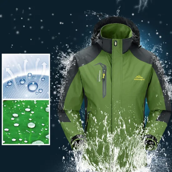 OUKU Men's Waterproof Hiking Jacket Gorpcore Rain Jacket Hiking Windbreaker Outdoor Waterproof Windproof Lightweight Breathable Detachable Cap Outerwear Trench Coat Full Zip Hoodie Hunting Fishing Climbing Black