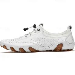 Online OUKU Men's White Perforated Casual Shoes with Hand-Stitched Detailing, Breathable Mesh Upper and Comfortable Slip-On Design