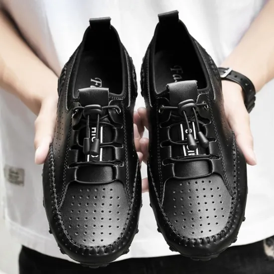 Online OUKU Men's White Perforated Casual Shoes with Hand-Stitched Detailing, Breathable Mesh Upper and Comfortable Slip-On Design