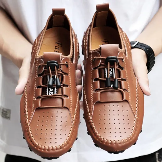Online OUKU Men's White Perforated Casual Shoes with Hand-Stitched Detailing, Breathable Mesh Upper and Comfortable Slip-On Design