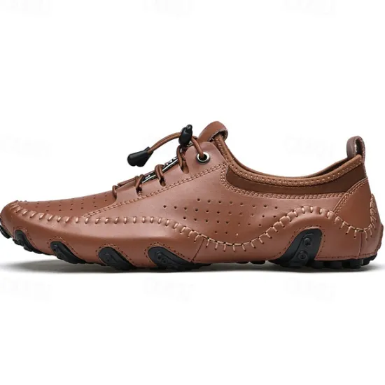 Online OUKU Men's White Perforated Casual Shoes with Hand-Stitched Detailing, Breathable Mesh Upper and Comfortable Slip-On Design
