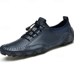 Online OUKU Men's White Perforated Casual Shoes with Hand-Stitched Detailing, Breathable Mesh Upper and Comfortable Slip-On Design