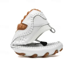 Online OUKU Men's White Perforated Casual Shoes with Hand-Stitched Detailing, Breathable Mesh Upper and Comfortable Slip-On Design
