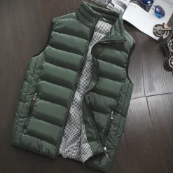 Discount OUKU Men's Windbreaker Quilted Puffer Vest Quilted Full Zip Sleeveless Outerwear Casual Athleisure Winter Thermal Warm Waterproof Windproof Fitness Gym Workout Running Sportswear Activewear Solid Colored