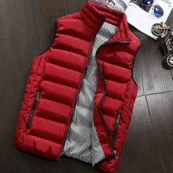 Discount OUKU Men's Windbreaker Quilted Puffer Vest Quilted Full Zip Sleeveless Outerwear Casual Athleisure Winter Thermal Warm Waterproof Windproof Fitness Gym Workout Running Sportswear Activewear Solid Colored