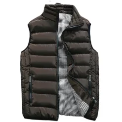 Discount OUKU Men's Windbreaker Quilted Puffer Vest Quilted Full Zip Sleeveless Outerwear Casual Athleisure Winter Thermal Warm Waterproof Windproof Fitness Gym Workout Running Sportswear Activewear Solid Colored