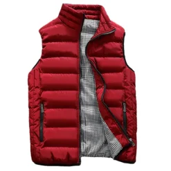 Discount OUKU Men's Windbreaker Quilted Puffer Vest Quilted Full Zip Sleeveless Outerwear Casual Athleisure Winter Thermal Warm Waterproof Windproof Fitness Gym Workout Running Sportswear Activewear Solid Colored