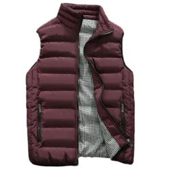 Discount OUKU Men's Windbreaker Quilted Puffer Vest Quilted Full Zip Sleeveless Outerwear Casual Athleisure Winter Thermal Warm Waterproof Windproof Fitness Gym Workout Running Sportswear Activewear Solid Colored