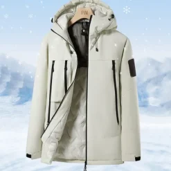 Clearance OUKU Men's Windbreaker Raincoat Hoodie Jacket Rain Jacket Daily Vacation Waterproof Windproof Pocket Fall & Winter Plain Fashion Classic Hooded Regular Black Ivory Purple Green Jacket
