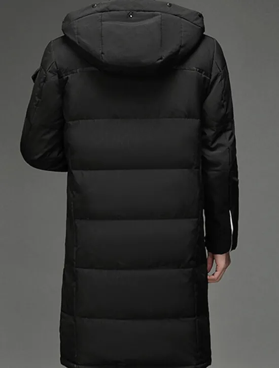 Hot OUKU Men's Winter Coat Down Jacket Puffer Jacket Padded Jacket Pocket White Duck Down Vacation Daily Wear Date Long Fashion Casual Comfortable Thermal Warm Fall & Winter Solid / Plain Color Black Gray