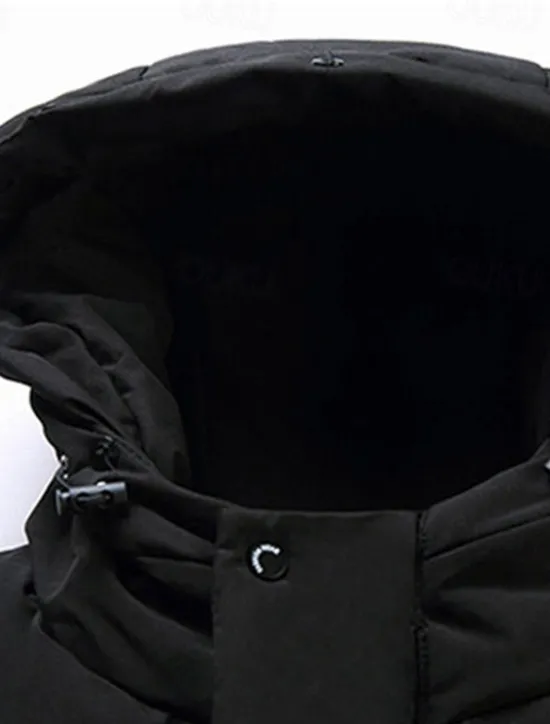 Hot OUKU Men's Winter Coat Down Jacket Puffer Jacket Padded Jacket Pocket White Duck Down Vacation Daily Wear Date Long Fashion Casual Comfortable Thermal Warm Fall & Winter Solid / Plain Color Black Gray