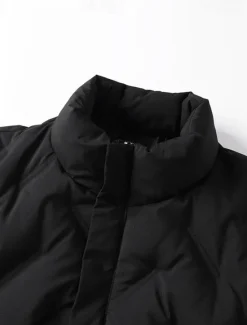 Clearance OUKU Men's Winter Coat Down Jacket Zipper Pocket Duck Down Vacation Going out To-Go Outdoor Casual / Daily Winter Pure Color Black Beige Gray Puffer Jacket