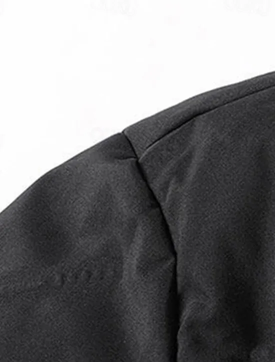 Clearance OUKU Men's Winter Coat Down Jacket Zipper Pocket Duck Down Vacation Going out To-Go Outdoor Casual / Daily Winter Pure Color Black Beige Gray Puffer Jacket