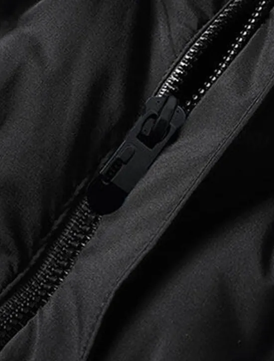 Clearance OUKU Men's Winter Coat Down Jacket Zipper Pocket Duck Down Vacation Going out To-Go Outdoor Casual / Daily Winter Pure Color Black Beige Gray Puffer Jacket