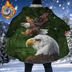 Hot OUKU Men's Winter Coat Fleece Jacket Coat Sports & Outdoor Daily Wear Warm Breathable Zipper Pocket Fall & Winter Animal Graphic Prints Fashion Streetwear Hoodie Long Regular Fit Black Red Blue Purple