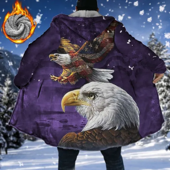 Hot OUKU Men's Winter Coat Fleece Jacket Coat Sports & Outdoor Daily Wear Warm Breathable Zipper Pocket Fall & Winter Animal Graphic Prints Fashion Streetwear Hoodie Long Regular Fit Black Red Blue Purple