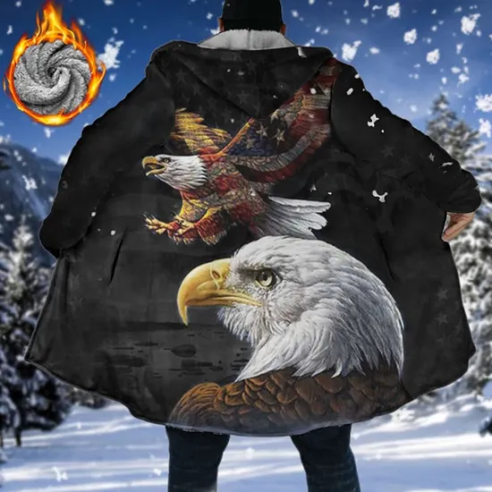 Hot OUKU Men's Winter Coat Fleece Jacket Coat Sports & Outdoor Daily Wear Warm Breathable Zipper Pocket Fall & Winter Animal Graphic Prints Fashion Streetwear Hoodie Long Regular Fit Black Red Blue Purple