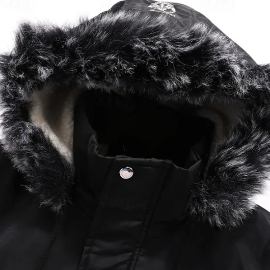 Discount OUKU Men's Winter Coat Fleece Jacket Parka Pocket Fleece Polyster Fleece lined Daily Wear Date Vacation Regular Fashion Casual Comfortable Thermal Warm Fall & Winter Letter Black Red Blue Puffer Jacket