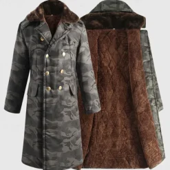 Outlet OUKU Men's Winter Coat Hiking Fleece Jacket Winter Outdoor Camo Thermal Warm Fleece Lining Windproof Scratch Resistant Outerwear Traveling Green Khaki Grey