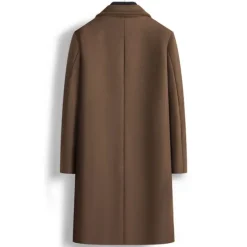 Online OUKU Men's Winter Coat Overcoat Peacoat Outdoor Daily Wear Fall & Winter Polyester Thermal Warm Waterproof Outerwear Clothing Apparel Fashion Streetwear Plain Lapel Double Breasted