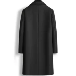 Online OUKU Men's Winter Coat Overcoat Peacoat Outdoor Daily Wear Fall & Winter Polyester Thermal Warm Waterproof Outerwear Clothing Apparel Fashion Streetwear Plain Lapel Double Breasted