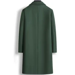 Online OUKU Men's Winter Coat Overcoat Peacoat Outdoor Daily Wear Fall & Winter Polyester Thermal Warm Waterproof Outerwear Clothing Apparel Fashion Streetwear Plain Lapel Double Breasted