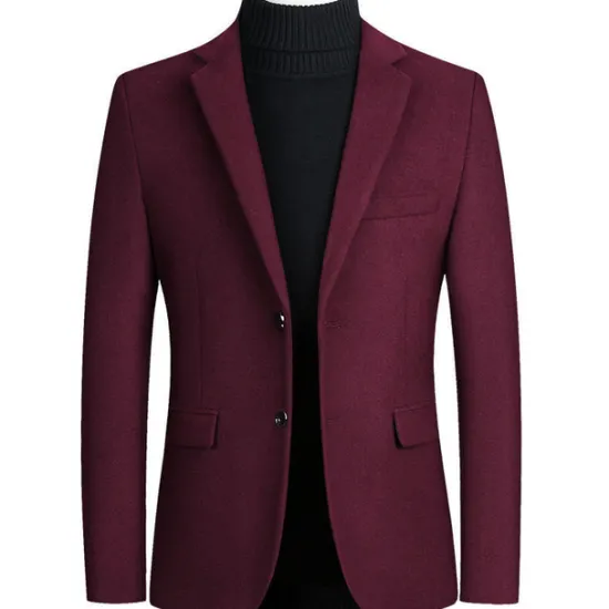 Best OUKU Men's Winter Coat Overcoat Trench Coat Daily Winter Polyester Thermal Warm Washable Outerwear Clothing Apparel Business Blazers Solid Colored Pocket Lapel Single Breasted