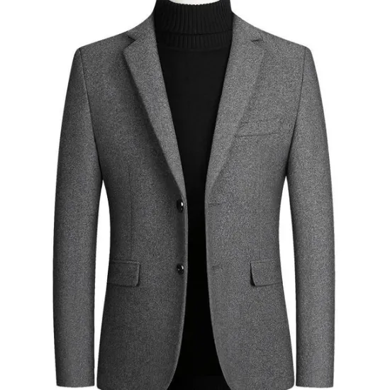 Best OUKU Men's Winter Coat Overcoat Trench Coat Daily Winter Polyester Thermal Warm Washable Outerwear Clothing Apparel Business Blazers Solid Colored Pocket Lapel Single Breasted