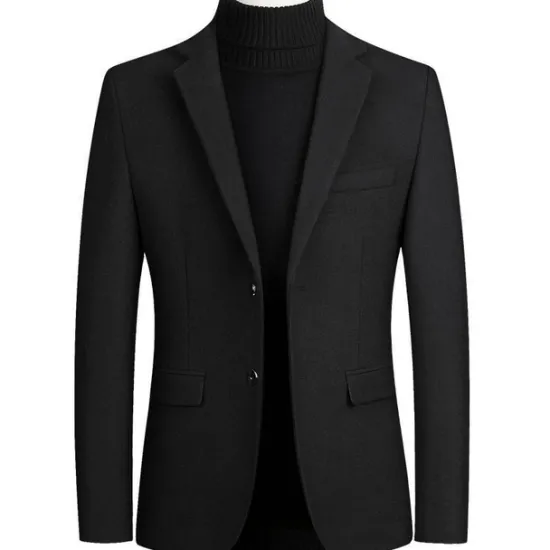 Best OUKU Men's Winter Coat Overcoat Trench Coat Daily Winter Polyester Thermal Warm Washable Outerwear Clothing Apparel Business Blazers Solid Colored Pocket Lapel Single Breasted