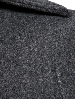 Online OUKU Men's Winter Coat Overcoat Peacoat Long Trench Coat Outdoor Daily Wear Fall & Winter 95% polyester 5% cotton Warm Outerwear Clothing Apparel Fashion Streetwear Plain Lapel Double Breasted
