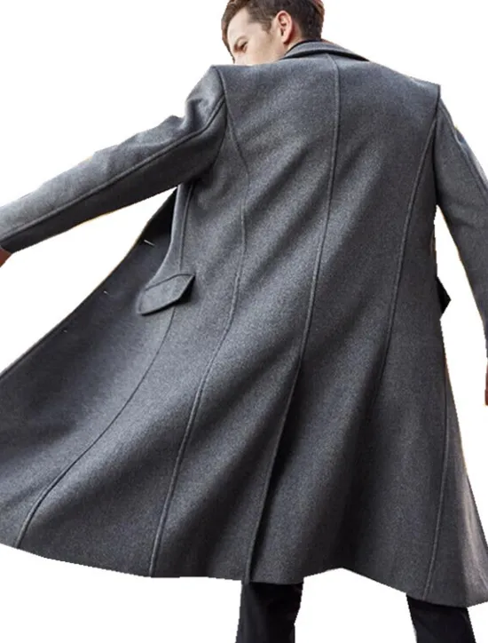 Outlet OUKU Men's Winter Coat Overcoat Trench Coat Outdoor Daily Wear Fall & Winter Polyester Warm Outerwear Clothing Apparel Fashion Streetwear Plain Pocket Turndown Single Breasted