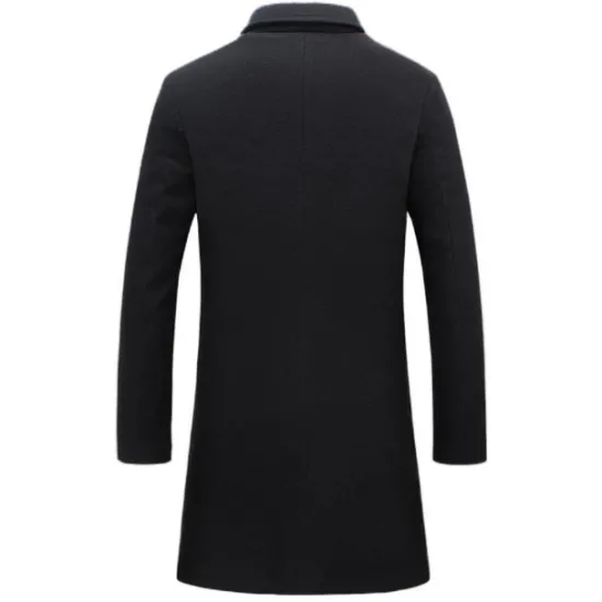 Discount OUKU Men's Winter Coat Overcoat Business Casual Winter Polyester Thermal Warm Windbreaker Outerwear Clothing Apparel Business Classical