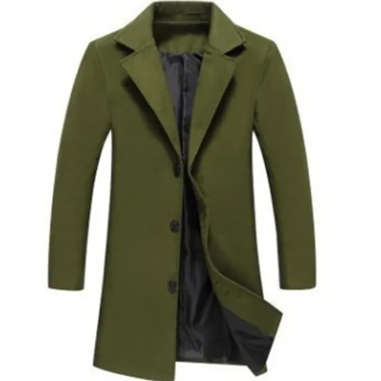 Discount OUKU Men's Winter Coat Overcoat Business Casual Winter Polyester Thermal Warm Windbreaker Outerwear Clothing Apparel Business Classical