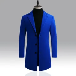 Discount OUKU Men's Winter Coat Overcoat Business Casual Winter Polyester Thermal Warm Windbreaker Outerwear Clothing Apparel Business Classical