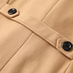 Best OUKU Men's Winter Coat Peacoat Trench Coat Outdoor Daily Wear Fall & Winter 95% polyester 5% cotton Outerwear Clothing Apparel Fashion Streetwear Plain Lapel Double Breasted