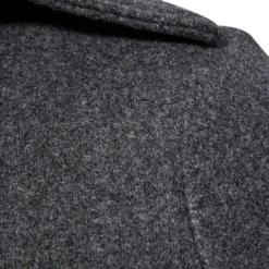 Best OUKU Men's Winter Coat Peacoat Trench Coat Outdoor Daily Wear Fall & Winter 95% polyester 5% cotton Outerwear Clothing Apparel Fashion Streetwear Plain Lapel Double Breasted