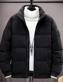 Best OUKU Men's Winter Coat Puffer Jacket Padded Jacket Pocket Polyster Daily Wear Date Vacation Regular Fashion Casual Comfortable Thermal Warm Fall & Winter Color Block Black Red Army Green Gray Puffer Jacket